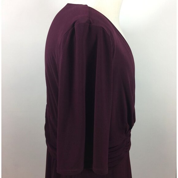 R&M Richards Woman Purple Evening Dress Formal Party Ruched Rhinestone Size 20W - Picture 11 of 16